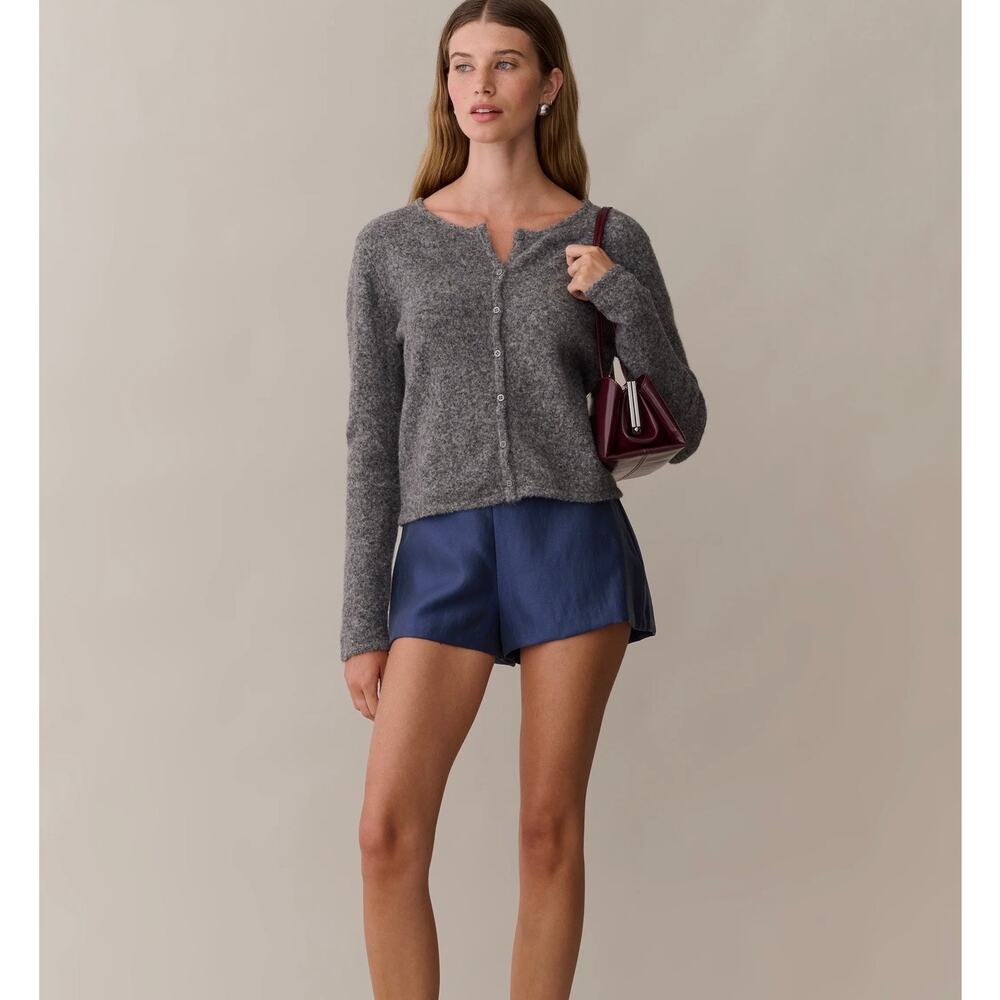 New NWT CAARA Marielle dark gray wool Cardigan $172 Sz XS - Picture 2 of 5